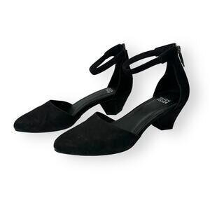Eileen Fisher Women's Just Suede Ankle-Strap Pump Size 7 Black Suede Heels